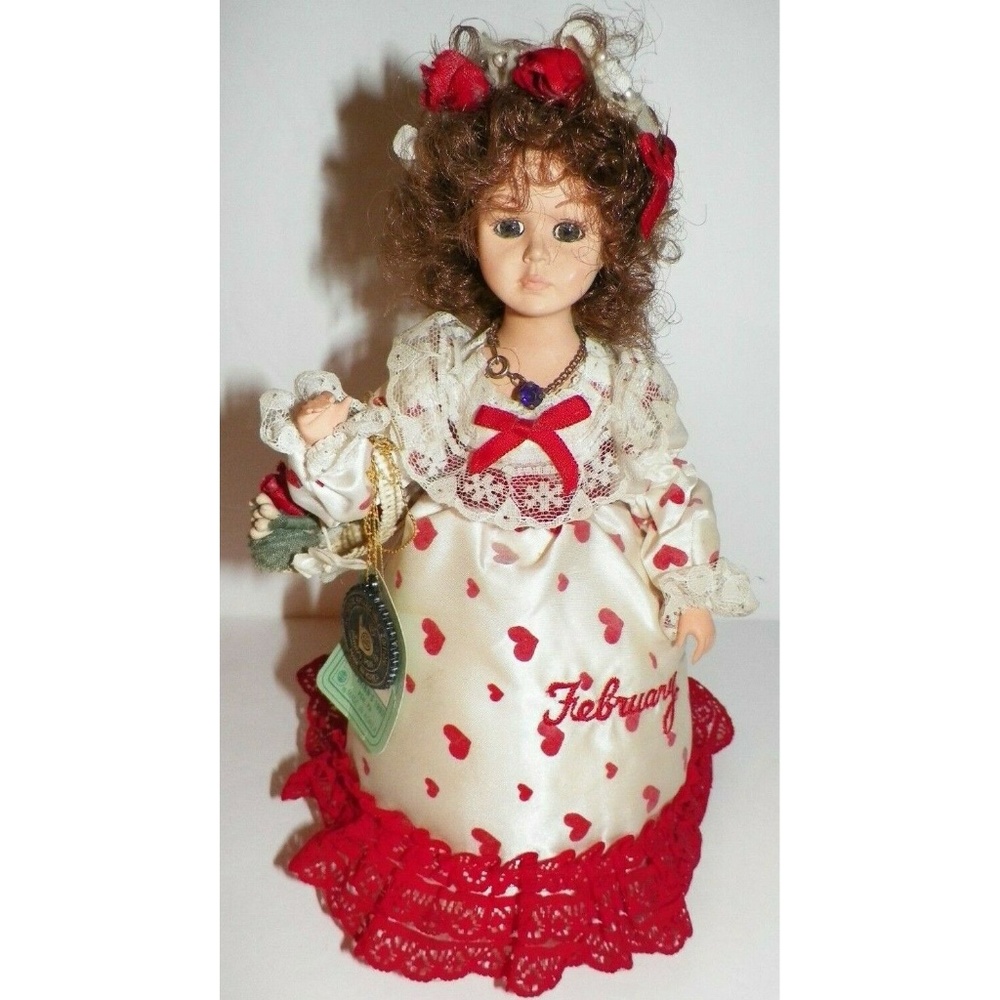 Vintage Brinns Musical Calendar Miss February Doll